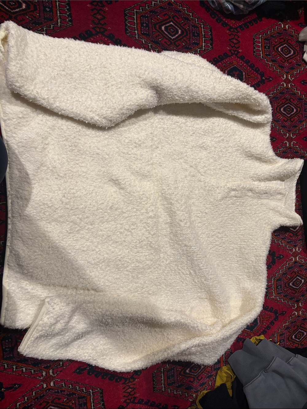 SKIMS Cream Turtleneck Sherpa Sweater